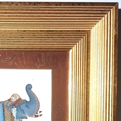 JOHN-RICHARD PAIR of FRAMED ORIGINAL W/C GOUACHE INDIAN ELEPHANTS RAISED TRUNKS - Picture 7 of 16