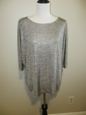 worthington-womens-metallic-heather-gray-lightweight-34-sleeve-top-xl