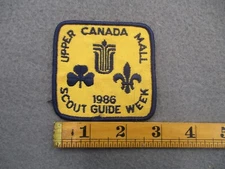 Vintage Upper Canada Mall Scout Guide Week Patch 1986 Clover Fleur De Lis