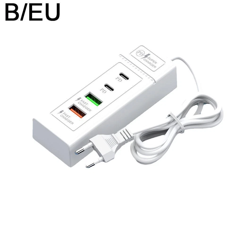 4-Port USB Hub with PD Type-C Fast Charging for Travel