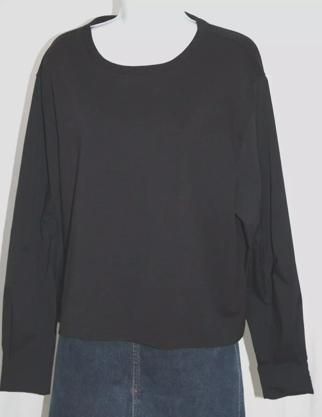 athleta harlow hybrid crop cotton stretch long sleeve 