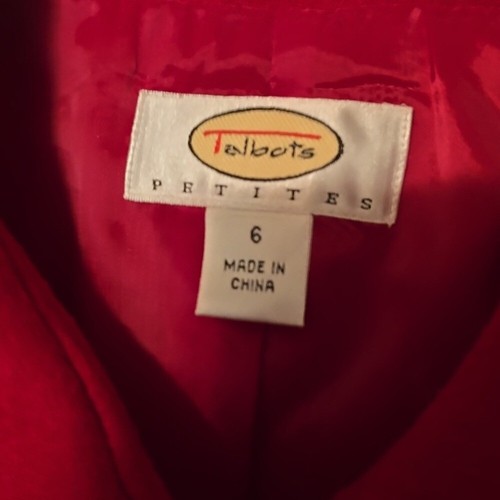 Talbots Women's Red Double-Breasted Jacket Size 6 Petites - Picture 2 of 3