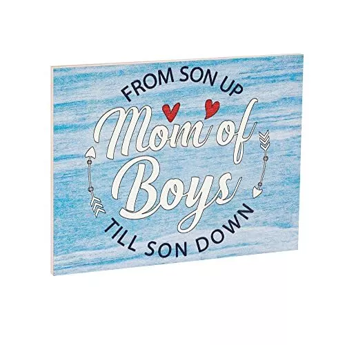 JennyGems Mom Gifts, From Son Up Till Son Down Wooden Sign, Boy Mom, Mom  Life