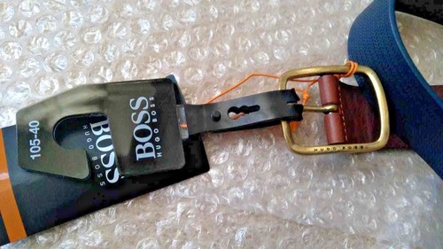 Cinturón informal Boss JOHAN 100 % cuero talla 40 pulgadas/105 cm - hecho a mano, aspecto vintage - Imagen 4 de 8