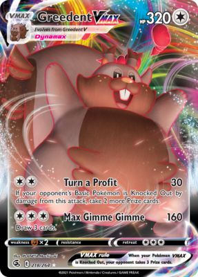 Pokémon Greedent VMax 218/264 | 1 CARD + FREE PROTECTOR M1 | eBay
