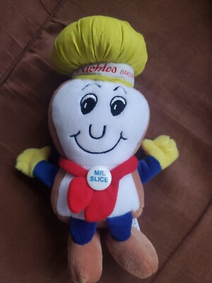Vintage Nickle's Bakery Mr. Slice Beanie Plush Limited Edition 1999 With Pen