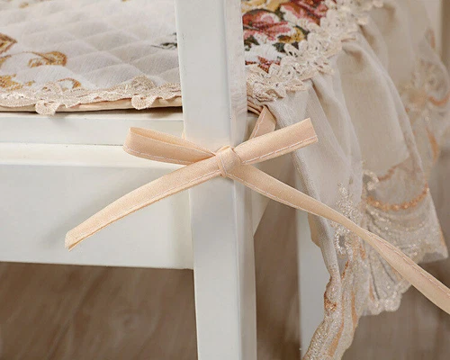 Chenille Rectangle Vintage Lace Tablecloth Events Round Dining Chair Cover - Picture 15 of 45
