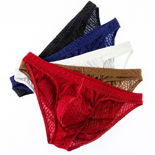 5er-Pack sexy atmungsaktive Bikini-Slips für Herren Unterwäsche niedrig tailliert Beutel Unterhose - Bild 2 von 20