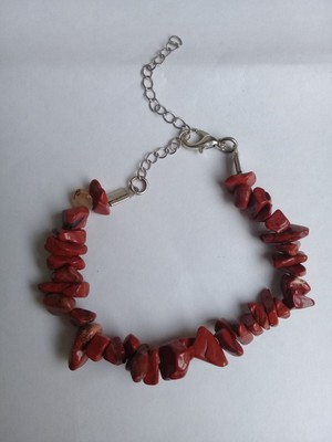 NATURAL BROKEN STONE BRACELET WITH RED JASPER STONE