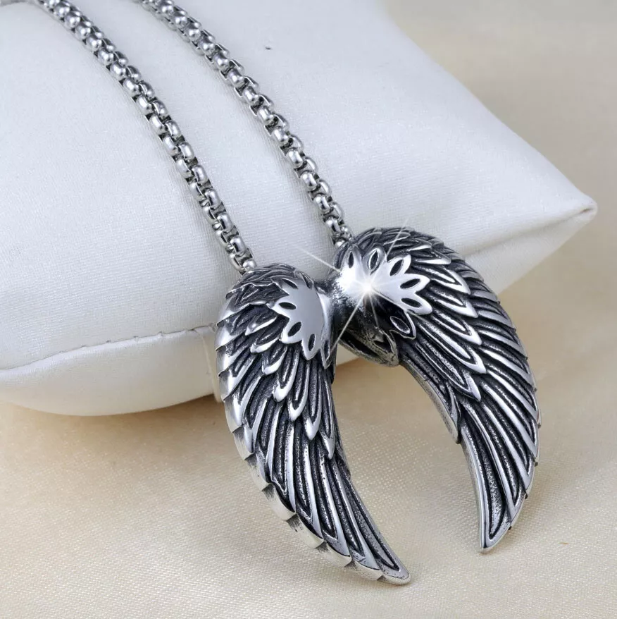 Mens cheap angel necklace