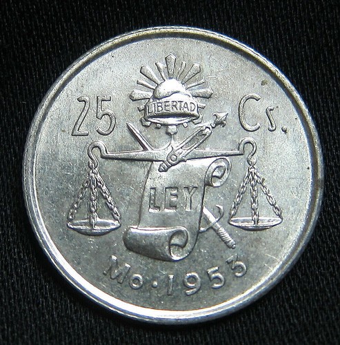 Lot Roll Of 50 AU/BU Mexico .300 Silver Cap & Ray Balance Scale 25 Centavos - Picture 1 of 3