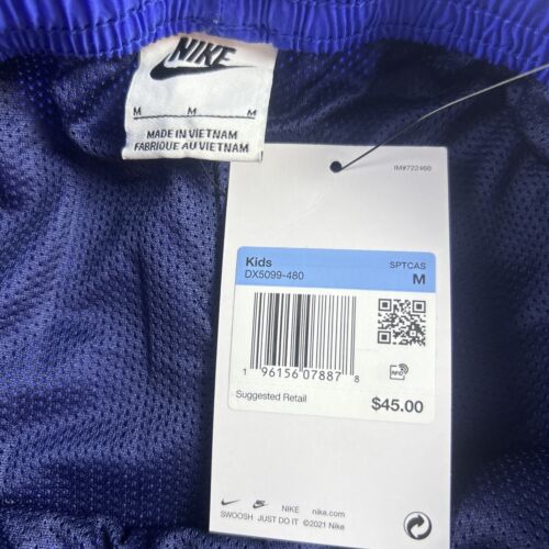 Nike Sportwear Boys Woven Sweat Shorts Dx5099-480 Youth Size Medium Blue Retro - Picture 5 of 8
