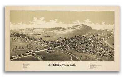 Sherburne New York 1887 Historic Panoramic Town Map - 14x24