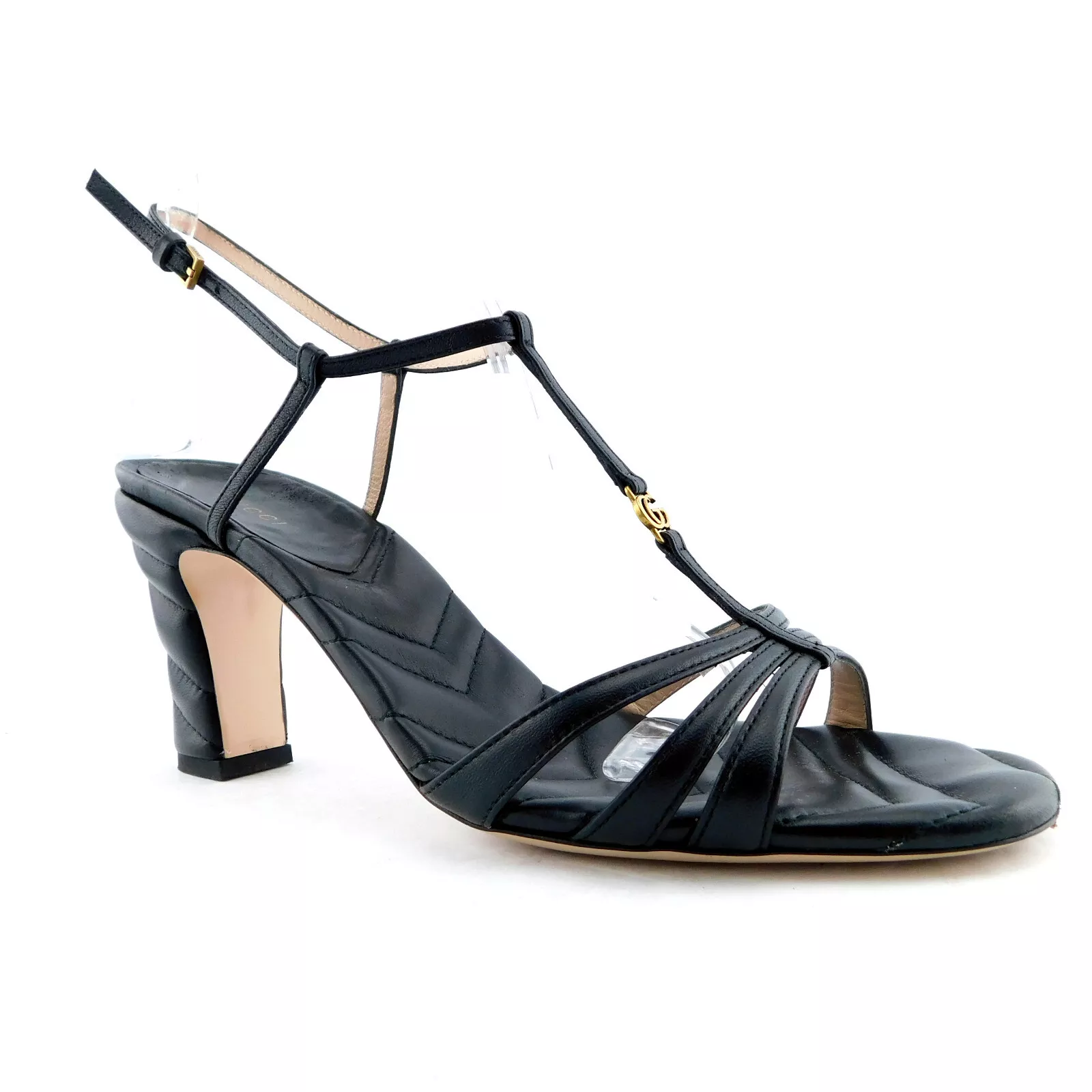 Sandales à talons GUCCI pointure 9,5 Marmont Matelasse matelassées bride cheville 40,os