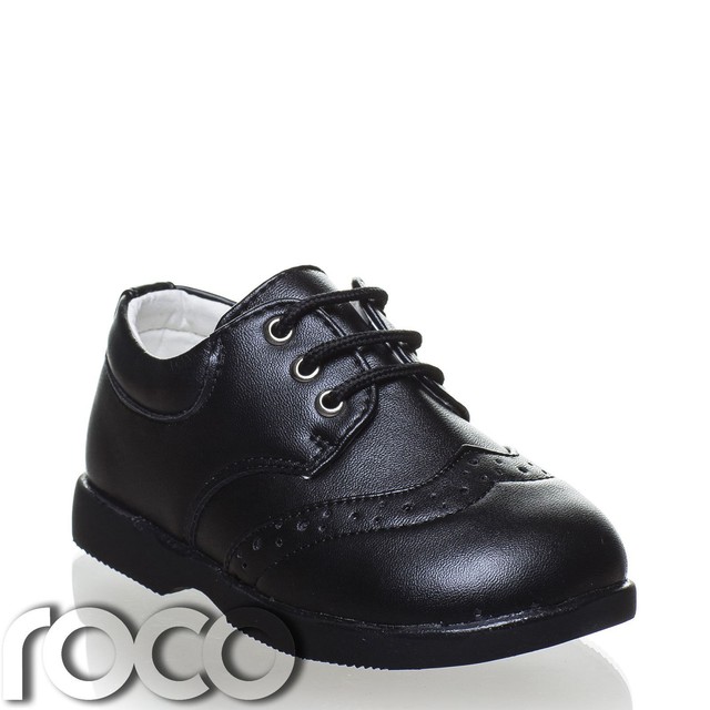 boys black formal shoes