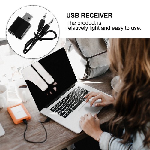 USB 5.0 Audio Wireless Transmitter Receiver Adapter for Laptop (Black) - Afbeelding 11 van 12