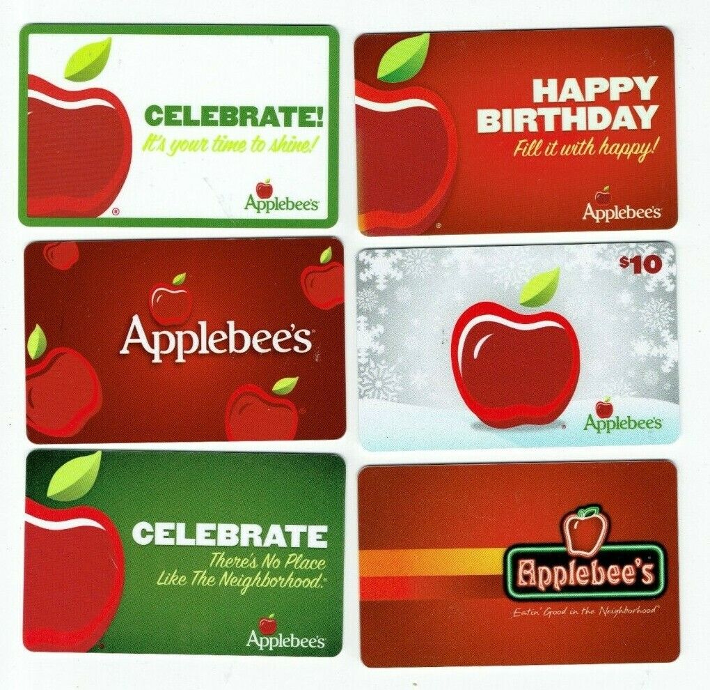 Applebee's Gift Card - LOT of 6 Different - Restaurant - Collectible - NO Value