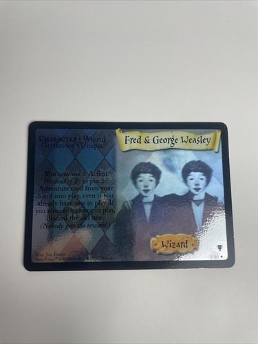 Harry Potter Card Fred and George Weasley Holo Card 5/80 2001 Warner Bros