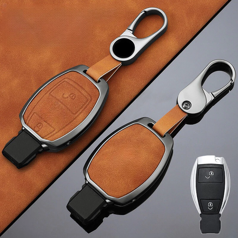 Zinc Alloy Leather Car Key Fob Case Cover For Benz C300 GLK CLS GLC AMG GLA CLA - Изображение 3 из 4