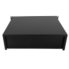 19" 3U Steel Plate DJ Drawer Equipment Cabinet with Keys Black