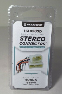 SCOSCHE New Stereo Connector HA028SD Honda 1986-11 Acura Honda Isuzu