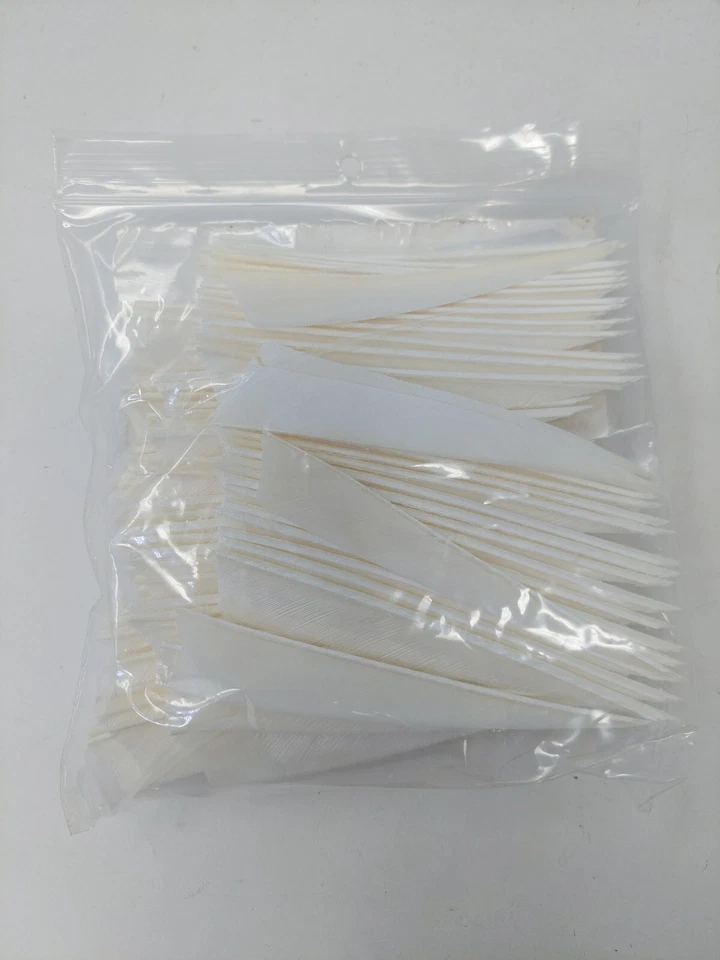 100 Pack Gateway Feathers 4" Right Wing: Shield Flo. Florescent White 400RSSFW - Image 3 of 3