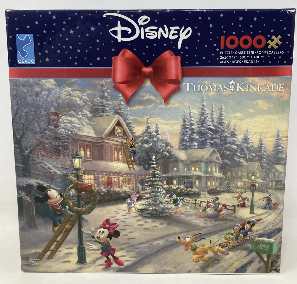 Lote de 3 quebra-cabeças Disney Thomas Kinkade Pato Donald, Dumbo, Mickey e Minnie NOVO - Imagem 2 de 4