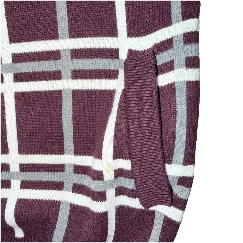 Ralph Lauren Polo кардиган мужской L сделано в США w/бордовый серый белый клетку винтажный - Изображение 4 из 4