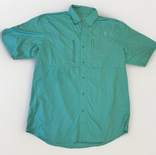 Ariat TEK Heat Series Button Down Shirt Men  s Medium Teal Vented EUC