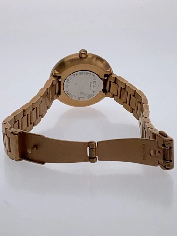 Женские кварцевые часы SKAGEN SKW2595 белое золото нержавеющая сталь отличное состояние ЯПОНИЯ - Изображение 4 из 4