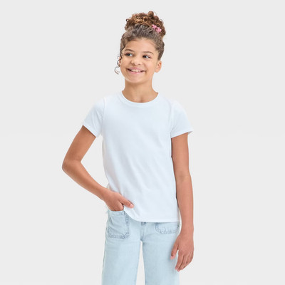 Cat & Jack Girls Ribbed White Stretch Size Girls Medium (8) Shirt