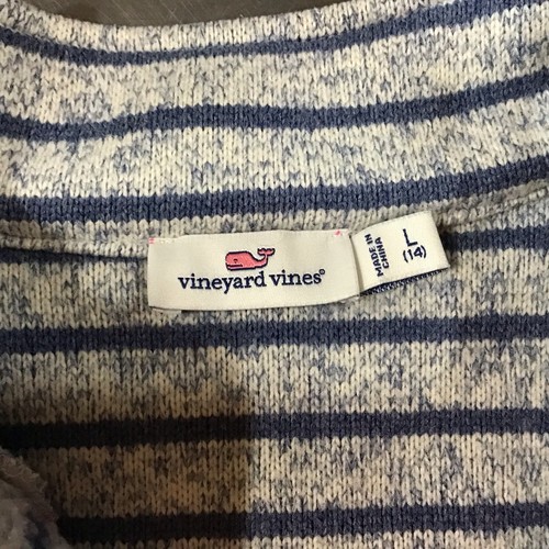 Pullover Vineyard Vines GIrls 1/4 Cremallera Rayas con Acentos Rosa Grande 14 - Imagen 7 de 9