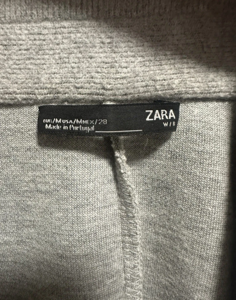 ZARA Damen Jacke grau Gr. M halblang Baumwolle mit Taschen Freizeit - Bild 2 von 3