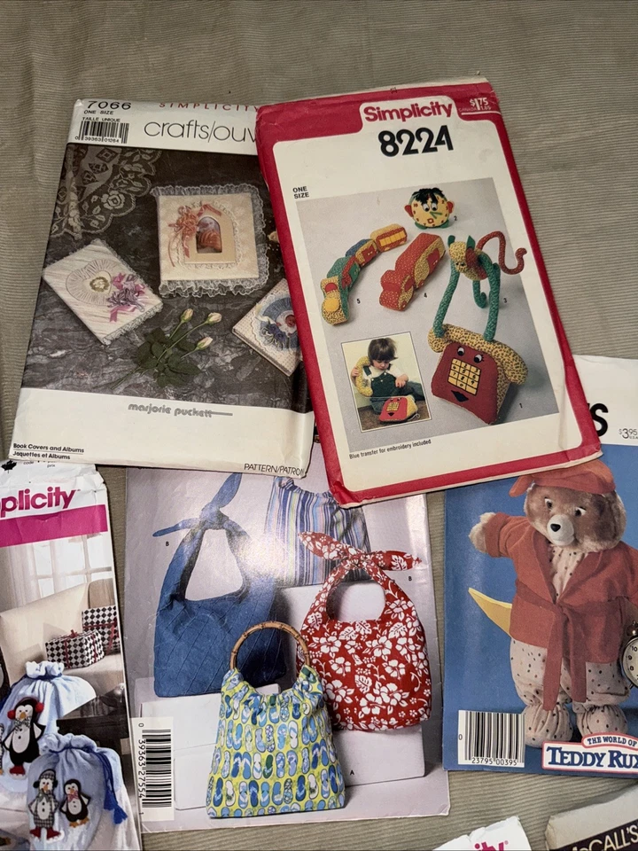 Lot Of 9 Vintage Craft SEWING Patterns 1980’s-90’s Stuffed Toys Begs Holiday - Image 4 of 4