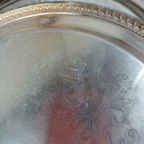 Lot Of 8 Sheridan Taunton Silversmiths E.P Brass LTD Silver Plated Trays Plates - Picture 10 of 13
