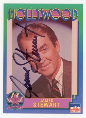 James Stewart-Signed 1991 Starline Hollywood #21 Trading Card