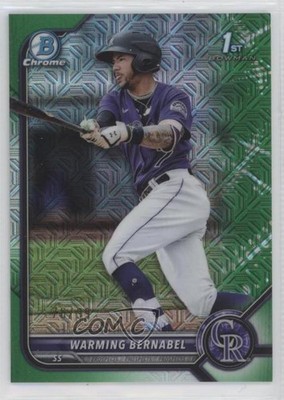 2022 Bowman Mega Box Green Mojo Refractor 78/99 Warming Bernabel #BCP-46 02qo