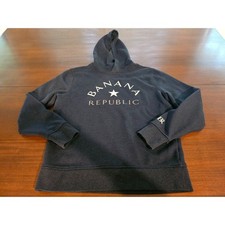 Banana Republic Hoodie Sweatshirt Size Medium Navy Blue Logo Pullover Star