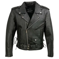 Milwaukee Leather Men's Classic Side Lace Leather Motorcycle Jacket