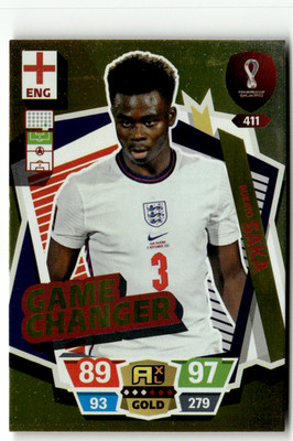 Panini FIFA 2022 Qatar World Cup No. 411 Bukayo Saka Game Changer