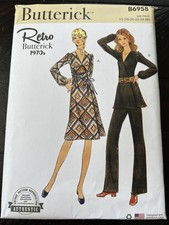 UNCUT Butterick B6958 Misses 1970s Dress, Tunic, Pants Y5 18-26 Pattern