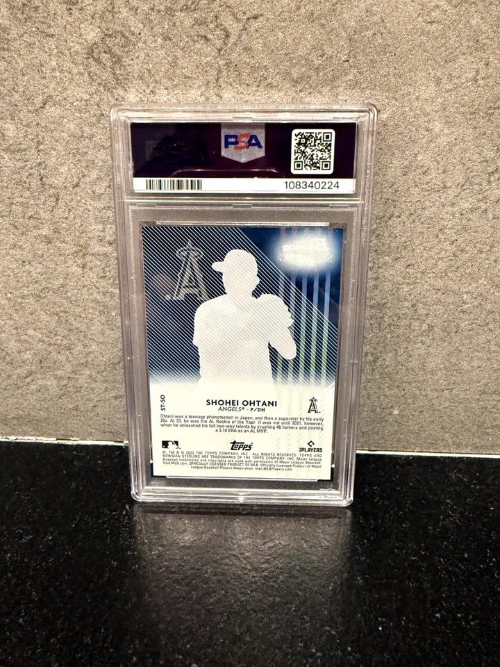 2022 Bowman Sterling Shohei Ohtani Sterling Tek Blue /25 #ST-SO PSA 9 - Image 2 of 2