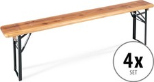 4x Banc Bois Pliant Léger Camping Jardin Extérieur Balcon Terrasse Patio 170cm