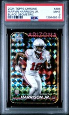 2024 TOPPS CHROME BLACK GEOMETRIC #204 MARVIN HARRISON JR. ROOKIE RC /2 PSA 9