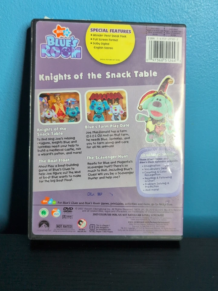 Blue's Clues: Blue's Room-Knights of the Snack (DVD, 2007) - Image 2 of 4
