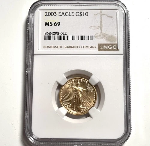 2003 $10 Gold 1/4 Oz American Eagle NGC MS69 Fine Gold Beautiful Rich Lustre