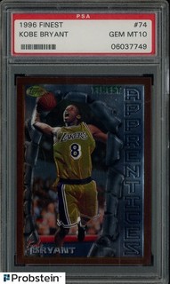 1996 97 Topps Finest #74 Kobe Bryant Lakers RC Rookie HOF PSA 10 GEM MINT