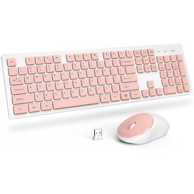 Wireless Keyboard and Mouse Trueque Silent 2.4GHz Cordless Full Size USB