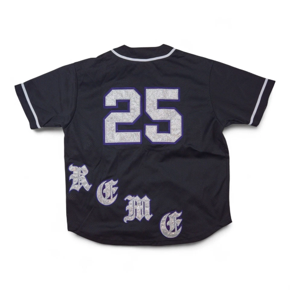 Jeresy de béisbol Supreme SS25 antiguo inglés de malla bordado negro talla L Foto 2 de 4