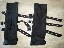 womens ARM WARMERS THUMB HOLES THREE STRAPS WITH BUCKLES HALLOWEEN 1 SIZE nice!